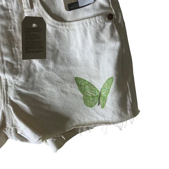 Levi's 501 Jean Shorts ButterflyPrint Raw Hem Women's Size 27 Button Fly New - Picture 8 of 14